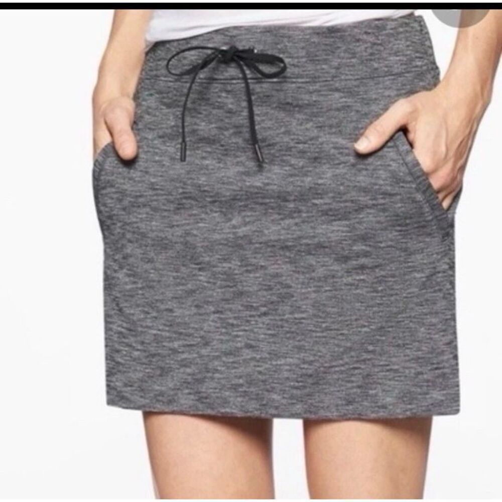 Athleta Modern Metro Heathered Gray Drawstring Skort Women’s Medium #900